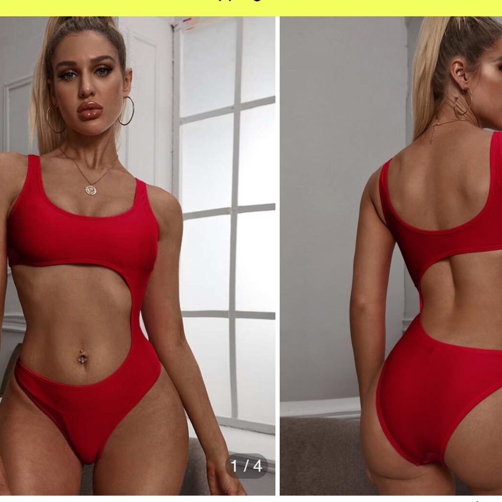 Red swimsuit